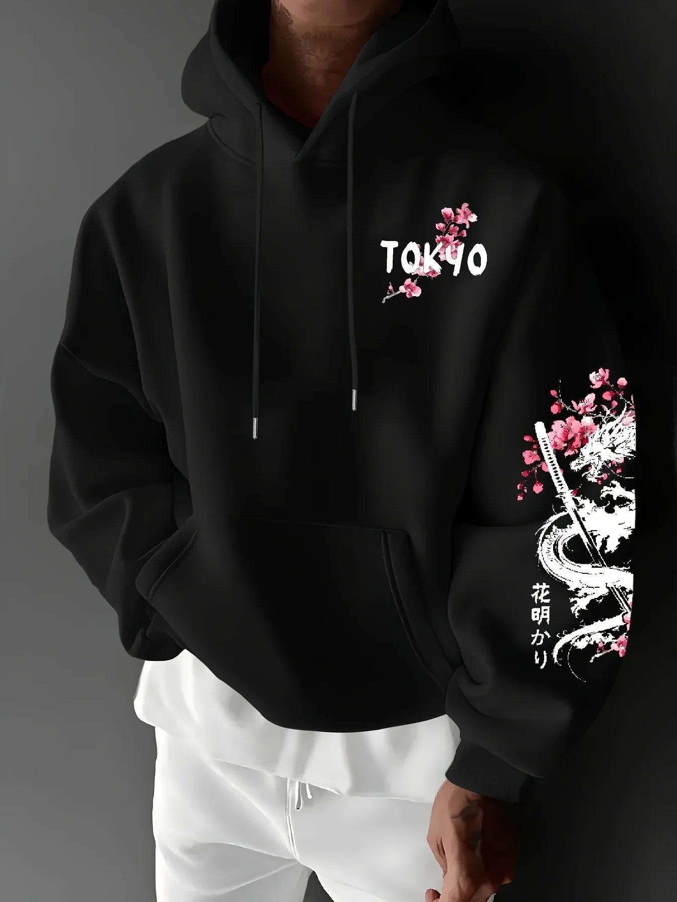 Dragon Cherry Blossom Printed Hoodie