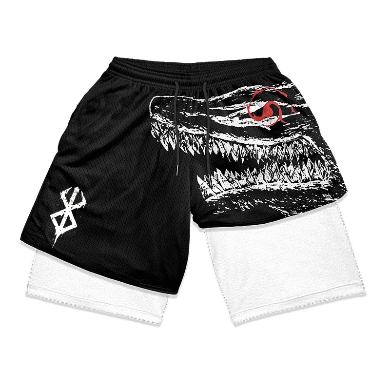 Berserk Print 2 in 1 Running Shorts