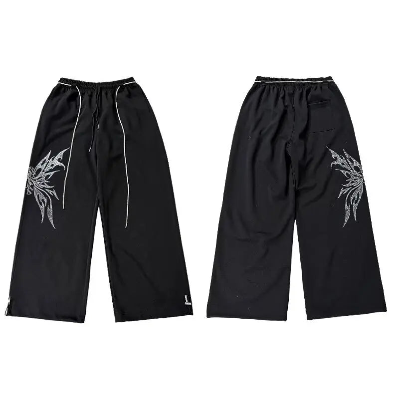 Black Butterfly Diamond Sweatpants