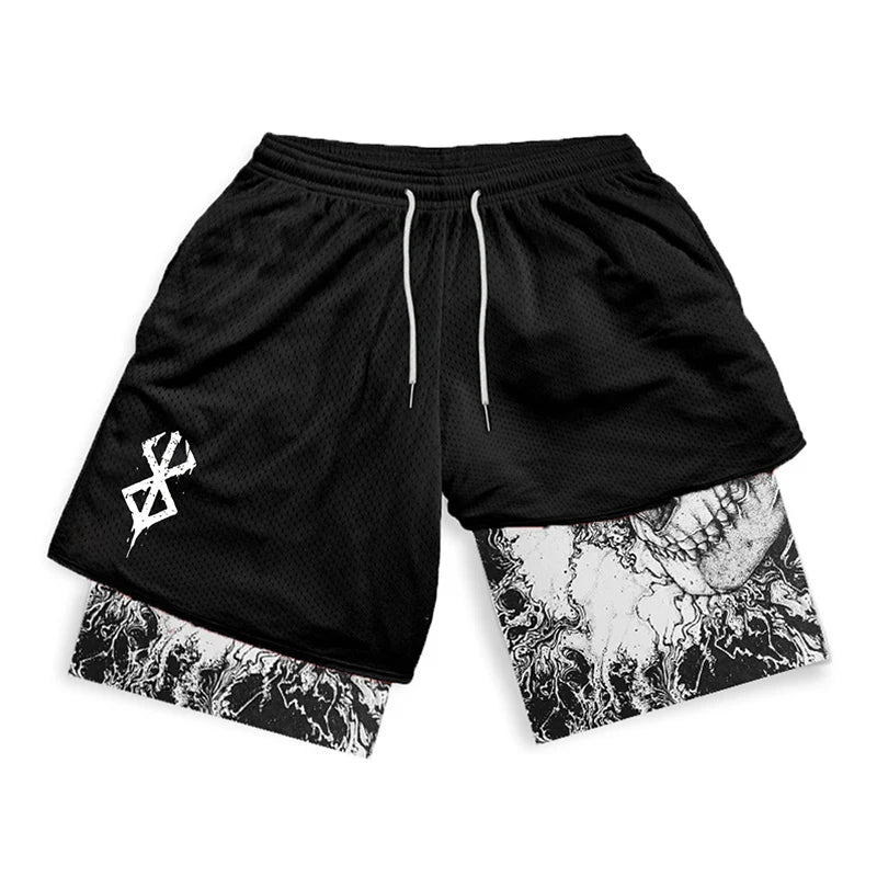 Berserk Print 2 in 1 Running Shorts