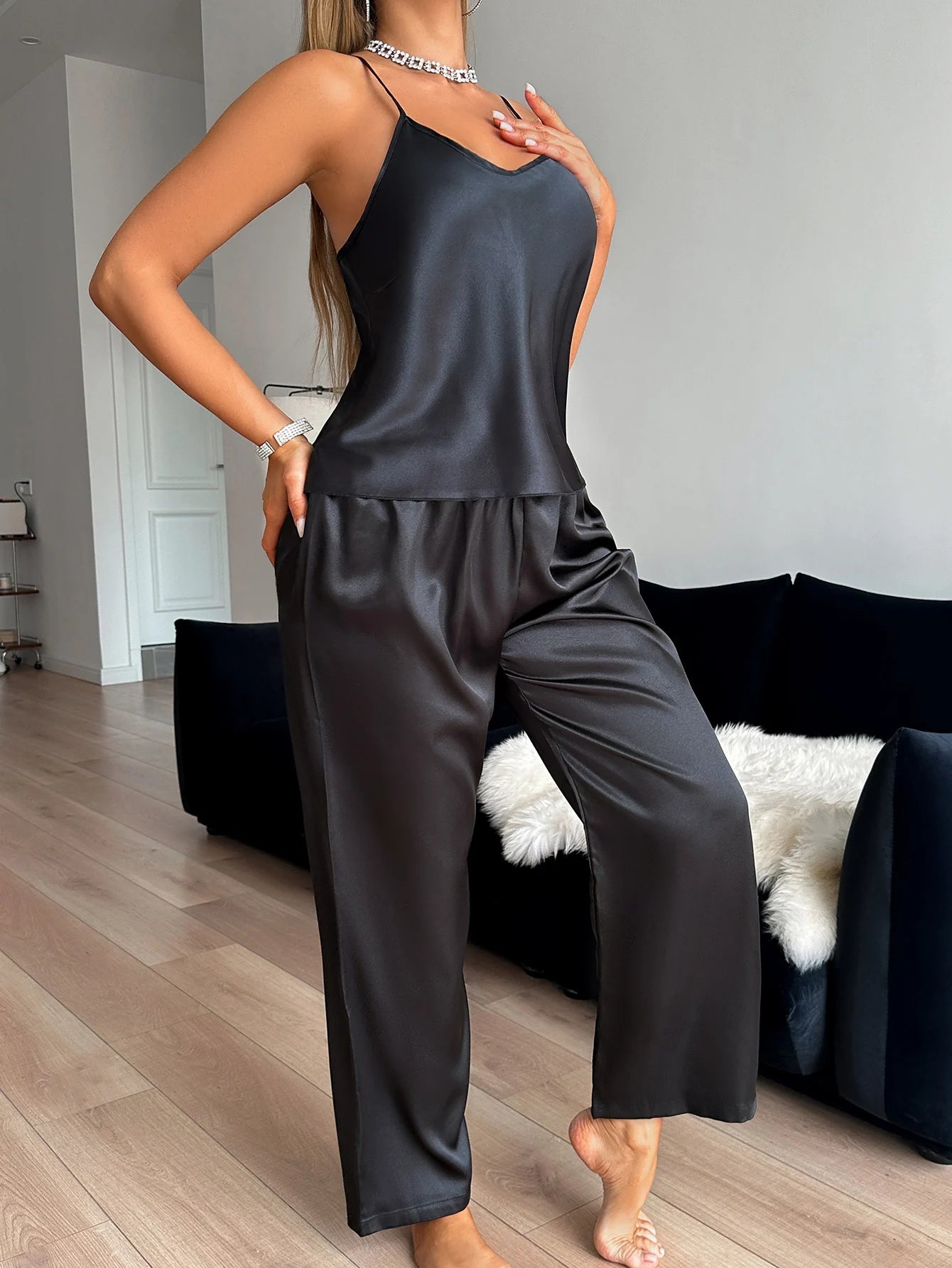 V-Neck Pajama Set